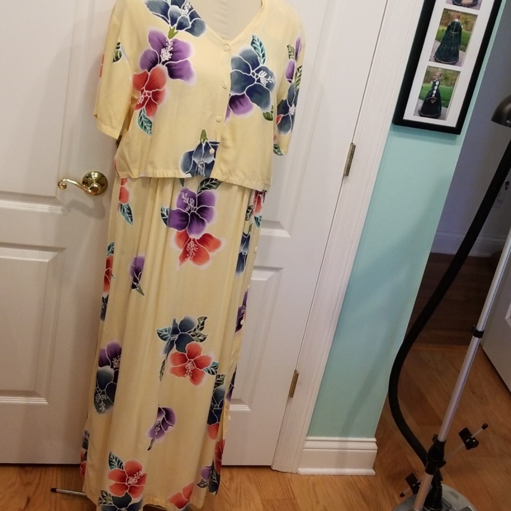 Beautiful Hand-Painted Dress with Matching Jacket